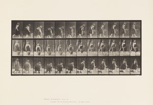 Talíř 217. Shýbání, zvedání a přenášení 30 lb koše, 1885 od Eadweard Muybridge
