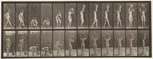Talíř 222. Shýbání a zvedání nádoby na vodu k hlavě a otáčení od Eadweard Muybridge