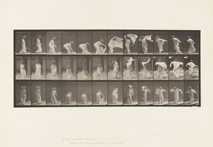 Talíř 233. Zvedací šátek, nasazování kolem ramen, otáčení od Eadweard Muybridge