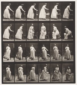 Talíř 243. Umístění židle, sezení a flirtování s ventilátorem od Eadweard Muybridge
