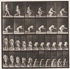 Talíř 254. Klečící, lokty na židli, ruce sepjaté od Eadweard Muybridge