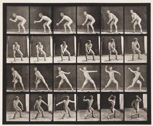 Talíř 283.Base-ball; Chytání a házení, 1885 od Eadweard Muybridge