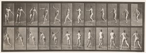 Talíř 290.Cvrček; Bowling přes rameno, 1885 od Eadweard Muybridge