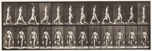 Talíř 29. Chůze, nošení vědra vody v každé ruce, 1872-1885 od Eadweard Muybridge