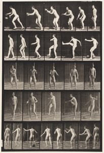 Talíř 300. Fotbal; drop kick, 1885 od Eadweard Muybridge