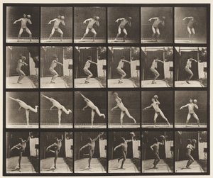 Talíř 315. Zvedání 20-lb skály od Eadweard Muybridge