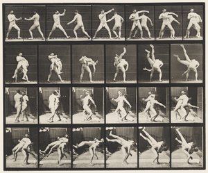 Talíř 332. Boxování; Zkřížené hýždě (boty) od Eadweard Muybridge