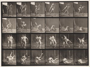 Talíř 348.Zápas, řecko-římský, 1885 od Eadweard Muybridge