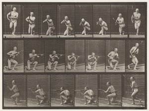 Talíř 356. Klečení, střelba a vstávání od Eadweard Muybridge