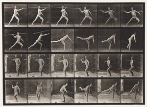 Talíř 361. Házení oštěpem, 1872-1885 od Eadweard Muybridge
