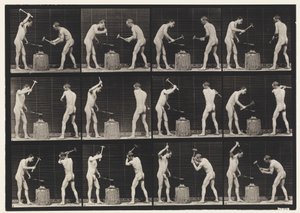 Talíř 374. Kováři, dva modely, kladivo na kovadlinu od Eadweard Muybridge