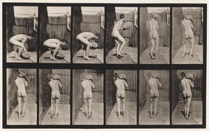 Talíř 397. Zvedání 75-lb. Kámen na rameni, 1872-1885 od Eadweard Muybridge