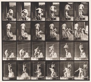 Talíř 407. Dva modely, 8 nalévání kbelíku vody na 1 od Eadweard Muybridge