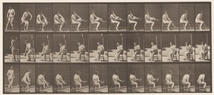 Talíř 418. Záchod, sezení a oblékání punčoch, 1872-1885 od Eadweard Muybridge