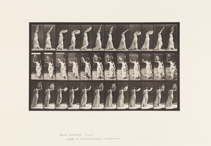 Talíř 41. Chůze, flirtování vějíře od Eadweard Muybridge