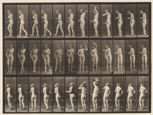 Talíř 426. Záchod; Kartáčovat si vlasy a odcházet, 1872-1885 od Eadweard Muybridge