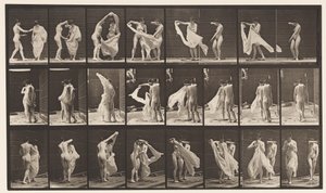 Talíř 429. Záchod; Two Models, 1 Disrobing 8, 1872-1885 od Eadweard Muybridge