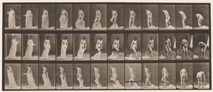 Talíř 430. Záchod; Sundání oděvu, 1872-1885 od Eadweard Muybridge