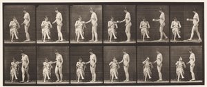 Talíř 450. Dva modely, 8 přináší šálek čaje, 1 šálek a nápoje, 1872-1885 od Eadweard Muybridge