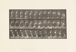 Talíř 460. Nošení sklenice na rameni a košík v ruce,, 1885 od Eadweard Muybridge