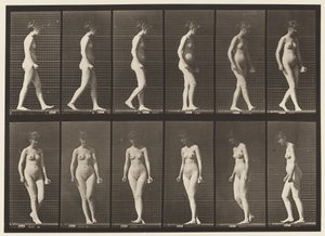 Talíř 47. Chůze a otáčení se od Eadweard Muybridge
