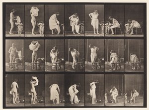 Talíř 493. Různé fáze záchodu, 1872-1885 od Eadweard Muybridge