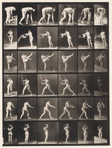 Talíř 526. A, Zvedací koule; B, Vyprázdnění kbelíku s vodou od Eadweard Muybridge