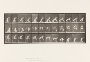 Deska 538. Dvojitá amputace stehen; Chlapec; A, Pohyb vpřed od Eadweard Muybridge