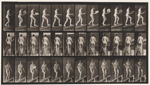 Talíř 78. Ascending Incline, Flirting A Fan, 1872-1885 od Eadweard Muybridge