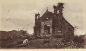 Zřícenina kostela San Miguel, Panama,1877 (foto) od Eadweard Muybridge