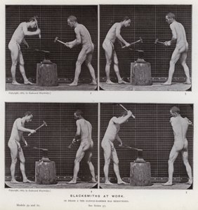 Lidská postava v pohybu: Kováři při práci od Eadweard Muybridge