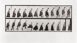 Žena leze po schodech a skáče dolů, Plate 173 z Animal Locomotion, 1887 od Eadweard Muybridge