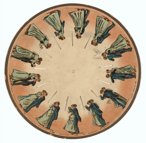 zoopraxiscope disk ukazující pár valčík, 1893 od Eadweard Muybridge