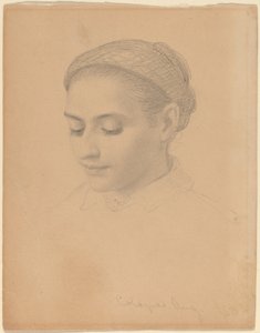 Hlava mladé ženy od Eastman Johnson