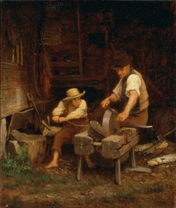 Broušení kosy, 1864 od Eastman Johnson