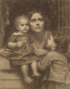 Žena se dvěma dětmi u okna od Eastman Johnson