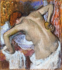 Žena houby její záda od Edgar Degas