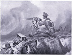 Vojín Lynn umírá na otravu plynem, používá kulomet a odráží německý útok. Ypres dubna 1915