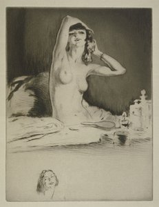 Žena na toaletě, ilustrace k 