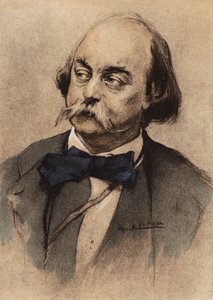 Portrét Gustava Flauberta (barevná litografie) od Edgar Chahine