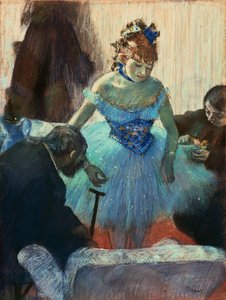 Baletka v šatně (pastel na papíře) od Edgar Degas