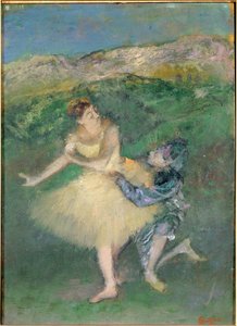 Arlequin et Colombine (olej na dřevě) od Edgar Degas