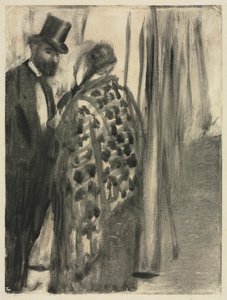Rozhovor: Ludovic Halévy a Madame Cardinal (Rozhovor) pro "La Famille Cardinal" od Ludovica Halévyho od Edgar Degas