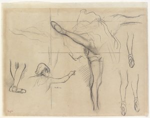 Tanečnice - šest náčrtů od Edgar Degas