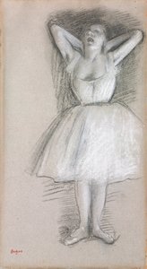 Tanečnice, paže zvednuté za hlavou; Tanečnice se zvednutými pažemi a zvednutými za hlavu, od Edgar Degas