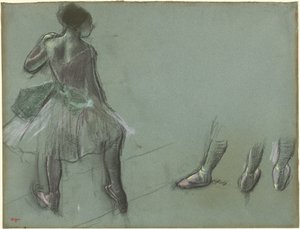 Tanečník viděný zezadu a tři studie nohou od Edgar Degas