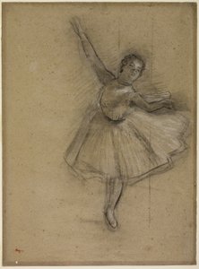 Dancer Turning, kolem roku 1876 (uhlí a křída na papíře) od Edgar Degas