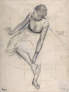 Tanečnice upravující její botu (balerína). Kresba Edgara Degase (1834-1917) New York City. Metropolitní muzeum umění. od Edgar Degas