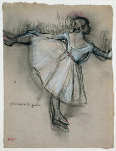Tanečnice v baru, kolem roku 1885 (uhl s pastelem a bílou křídou na papíře) od Edgar Degas