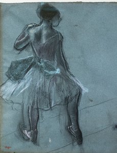 Tanečník ze studií zad a tří nohou (detail). Kolem 1878. Uhel a pastel na papíře od Edgar Degas